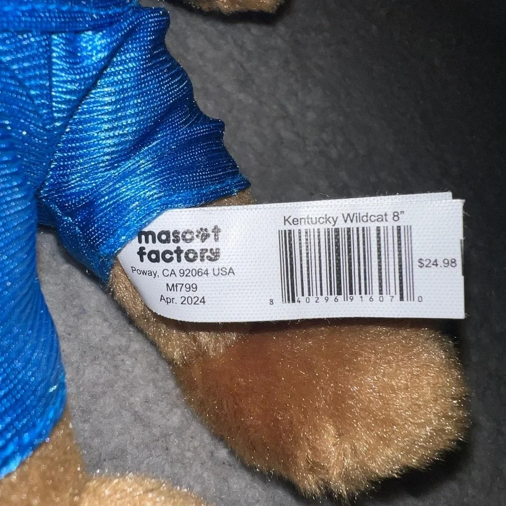 NWT Mascot Factory Kentucky Wildcats Plush 9